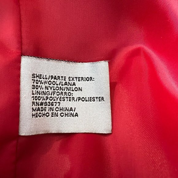 Worthington Dress Coat Womens‎ Large Red Ombre Wool Blend Long Double Breasted - Picture 12 of 15